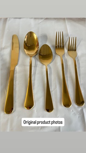 Flatware set gold stainless - flatware, set,
