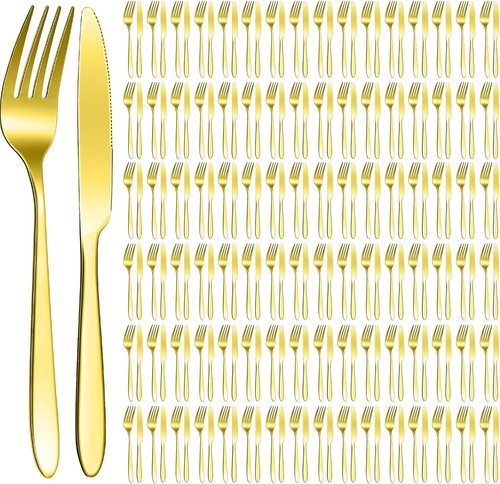 100 pcs gold forks and - pcs,