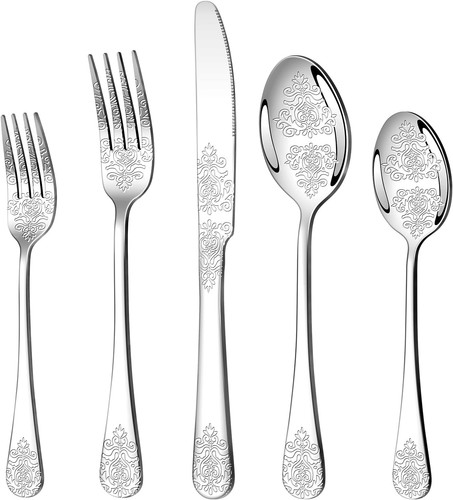 Pcs silver silverware set - 20,